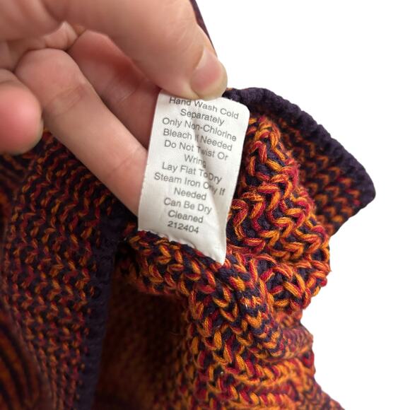 Fall Boho Rib Knit Sweater Cabi Orange Navy Cotton Medium - Picture 7 of 7